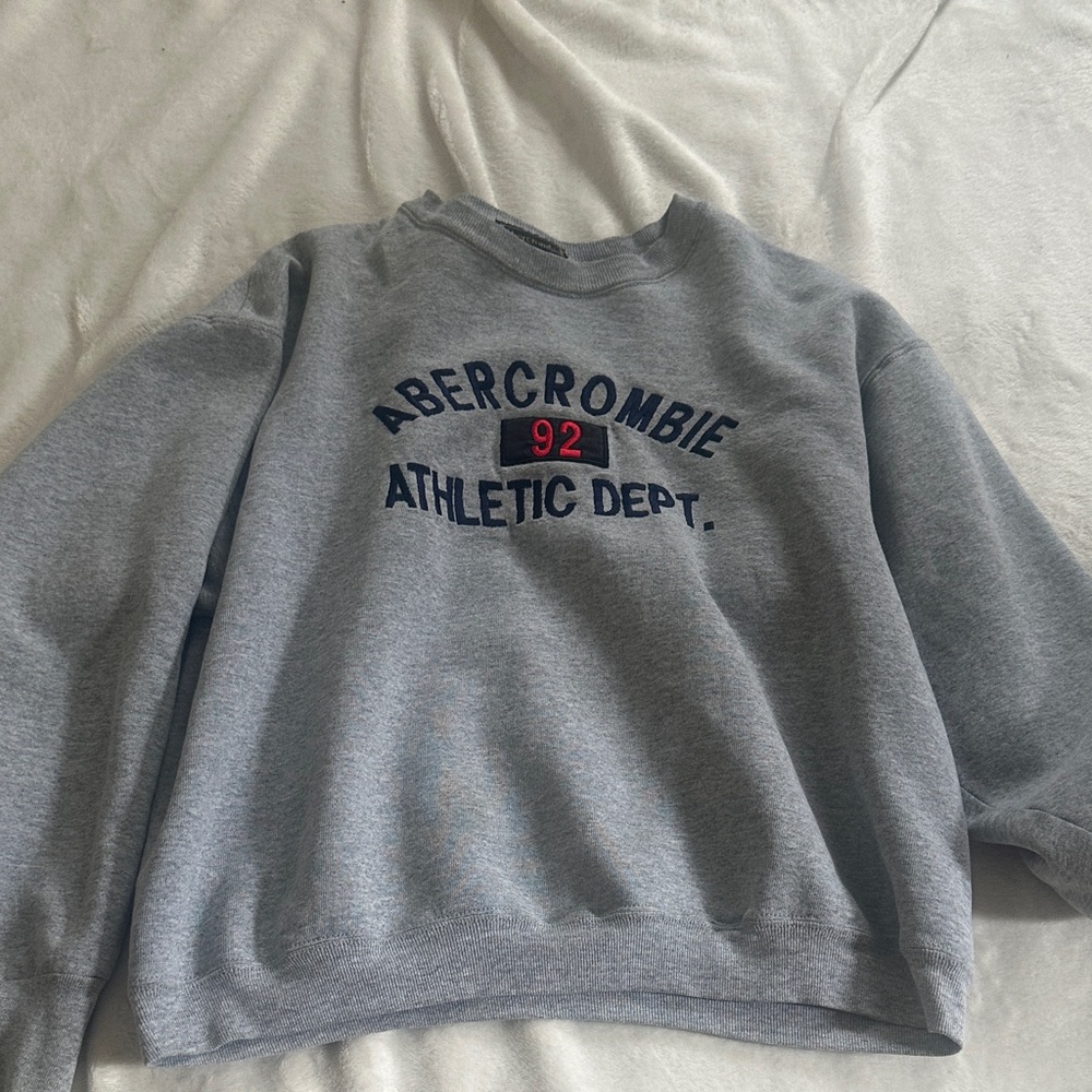 Abercrombie & Fitch Athletic Gray Crewneck Sweater Vintage